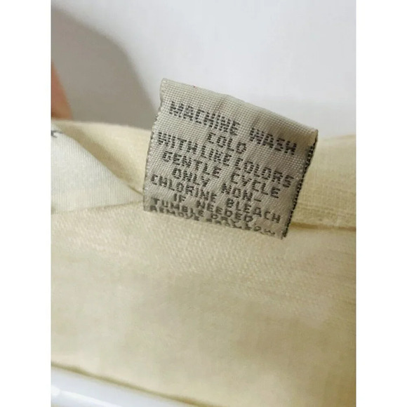 Vtg J Jill Linen Cardigan Sz L Button Woven Butter Yellow Boho Lagenlook Resort - Picture 6 of 9